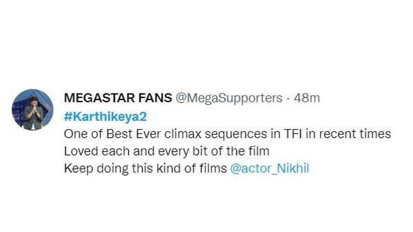 Nikhil Siddharth Karthikeya 2 Movie Twitter Review Nikhil Siddharth Karthikeya 2 Movie Twitter Review