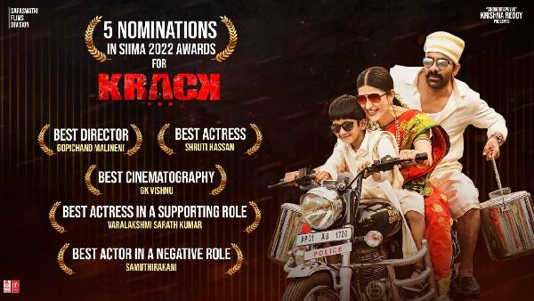 5 nominations in siima 2022 awards for krack movie 5 nominations in siima 2022 awards for krack movie